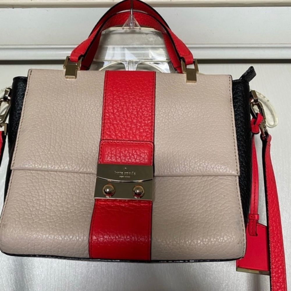 Kate Spade Color Block Small Handbag Top Handle Zip Closure